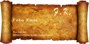 Feke Kada névjegykártya